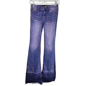 Fashion Nova Women's Blue‎ Flared Low Rise Denim Jeans Size 3